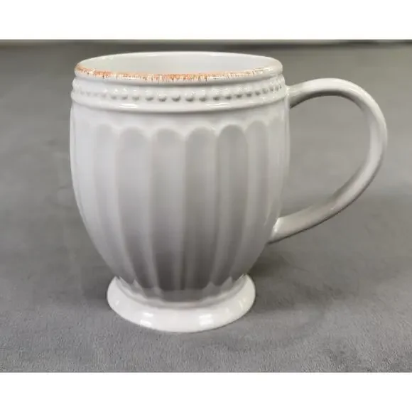 Lenox French Perle Groove White Ceramic Coffee Mug Replacement Benefits Charity - Picture 4 of 11